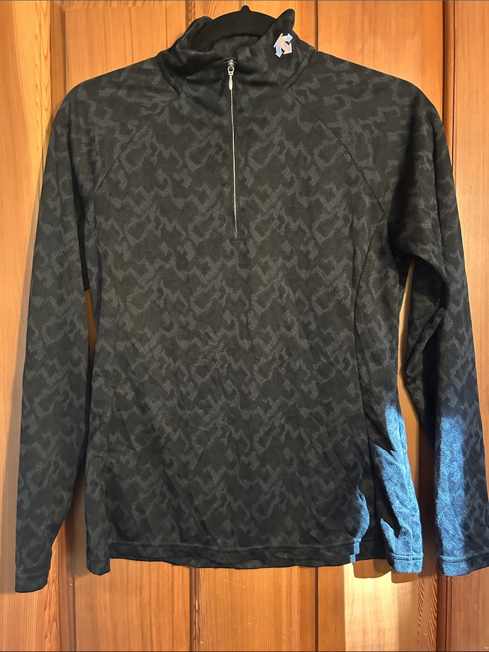 Descente Black Women's Zip Neck Base layer with White Logo